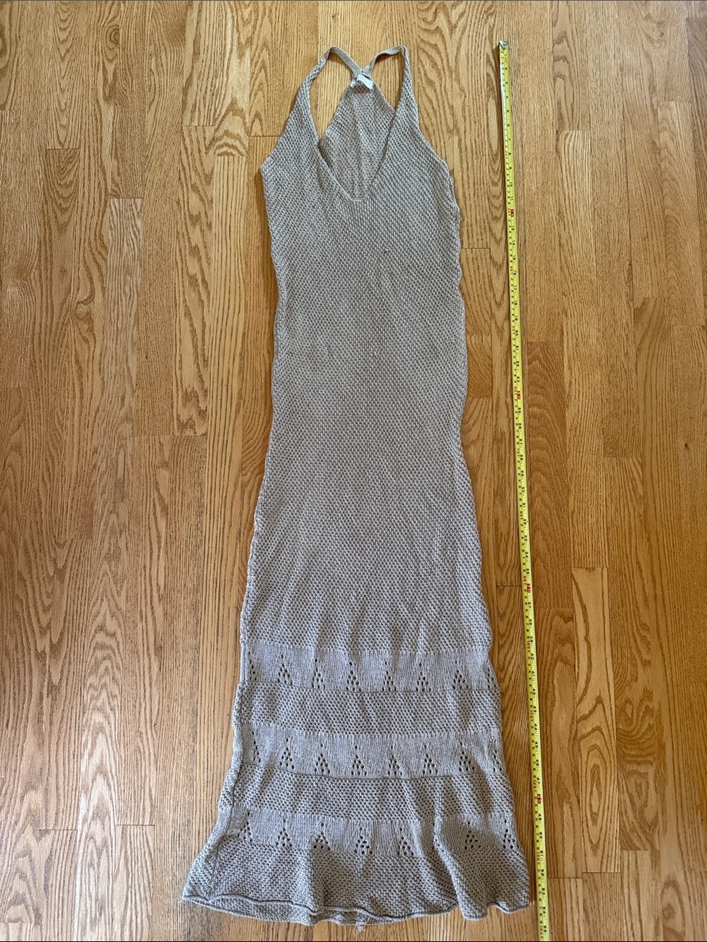 NIMA Tan Knit Maxi Dress